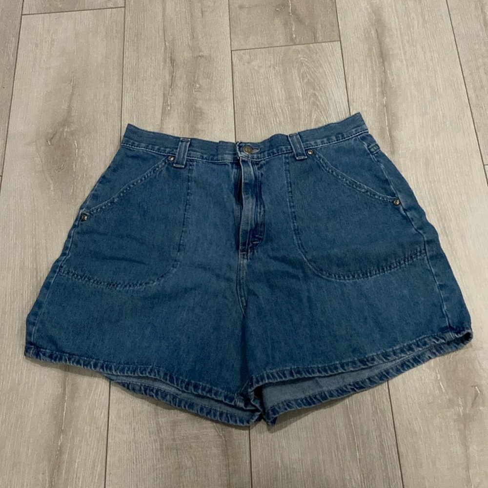 Slightly flared blue Jean shorts